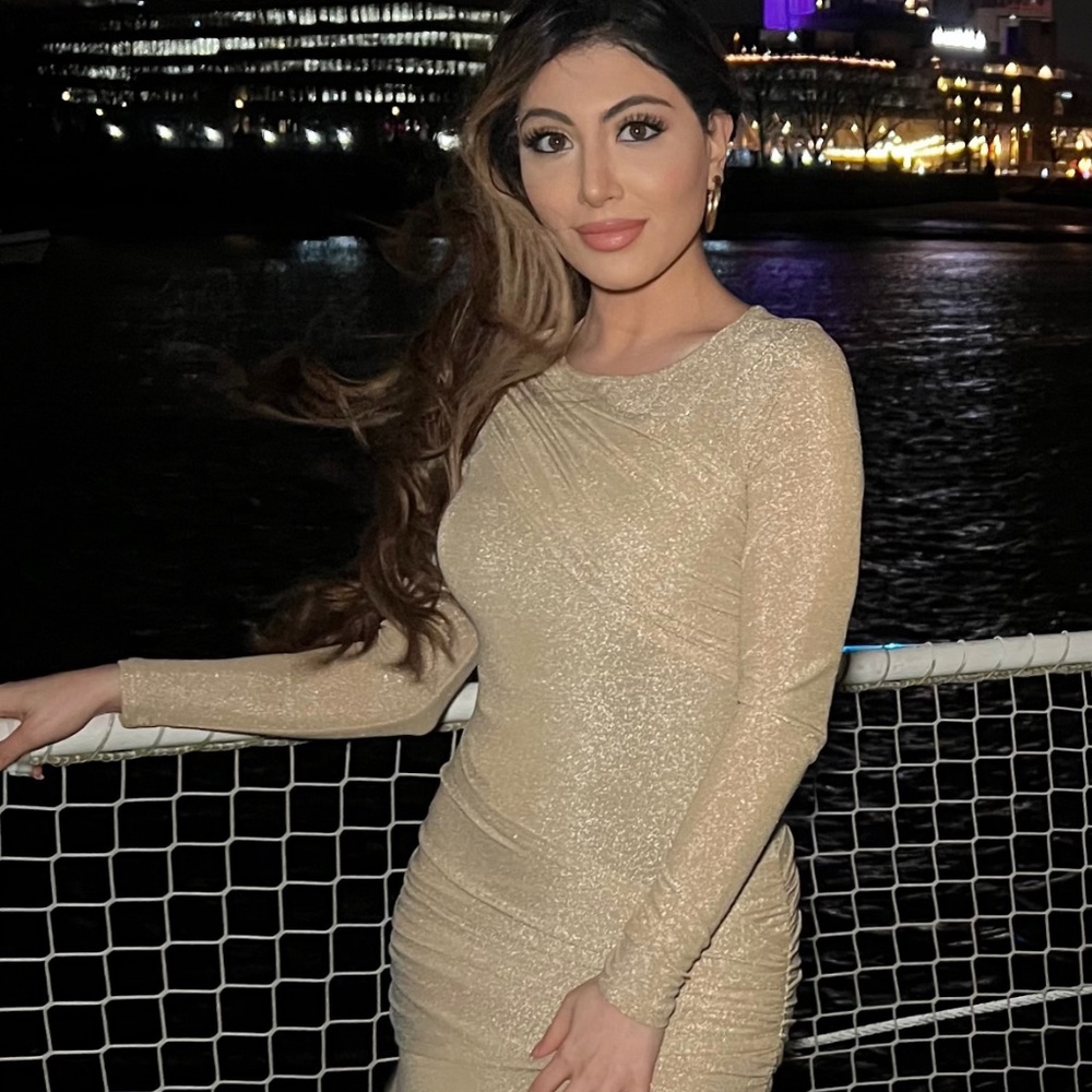 Gold maxi dress with shimmer